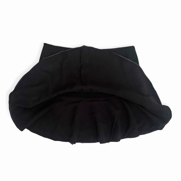 Zara Woman Black Lambskin Leather Frill Ruffle Flare Mini Skirt, sz Small - Picture 8 of 9